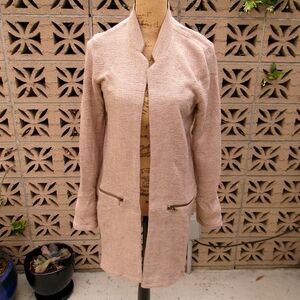 LAWLESS Women's Beige Textured Blazer/Sweater